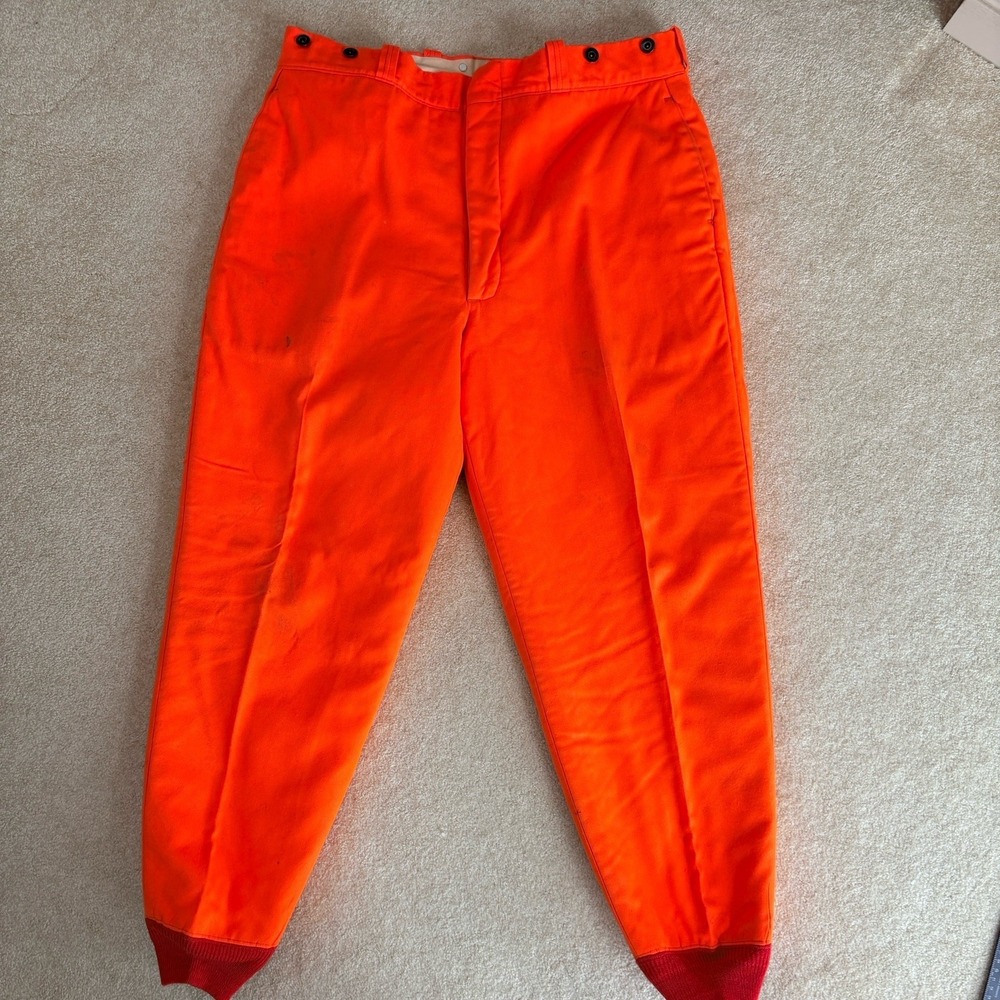 Vintage Woolrich Jogger Pants Men's XL 40 Blaze Orange Hunting Insulated Quilted